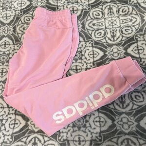 Adidas Pink Sweatpants with White Logo